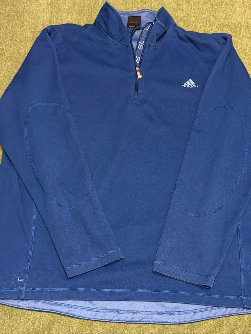 Adidas TS Quarter Zip Pullover Mens Size 2XL Blue Golf Athletic Sweatshirt